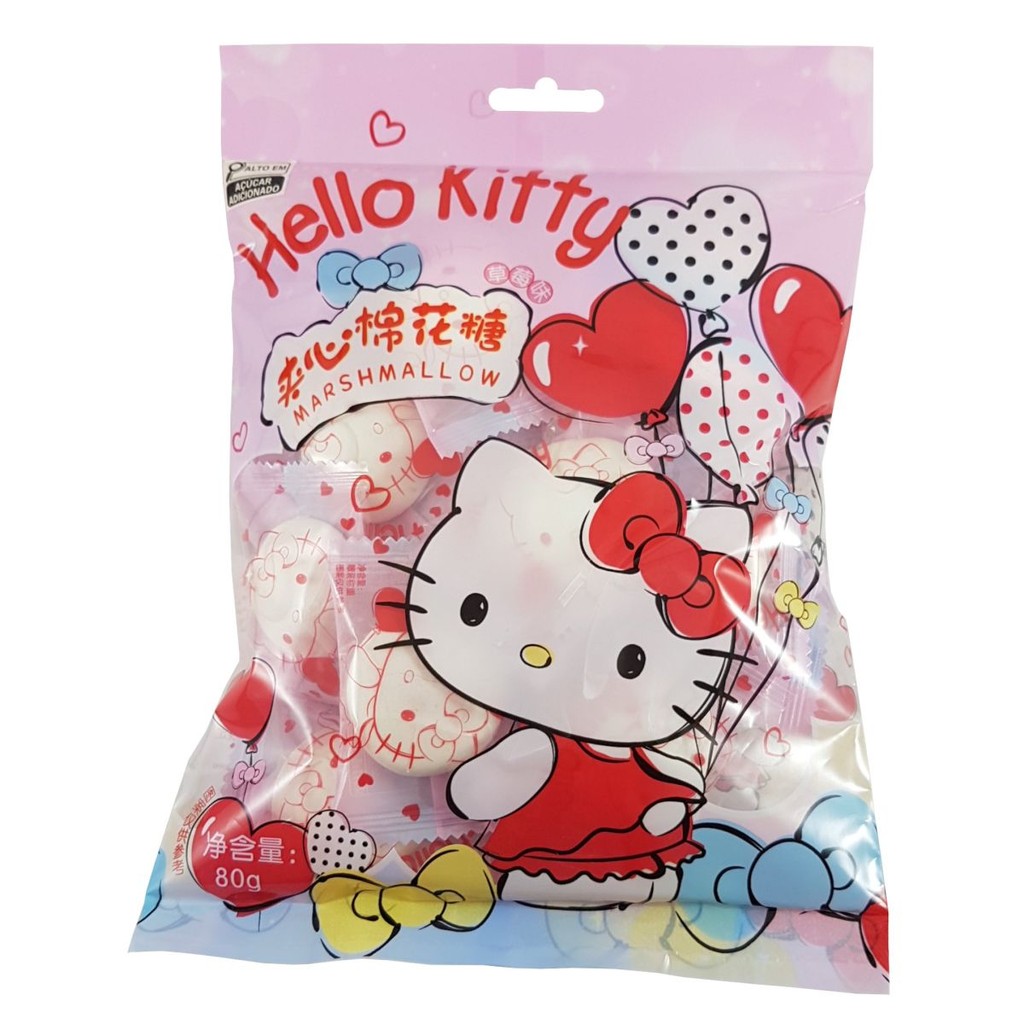 Marshmallow Recheado Hello Kitty Sabor Morango Sanrio 80g | Shopee Brasil