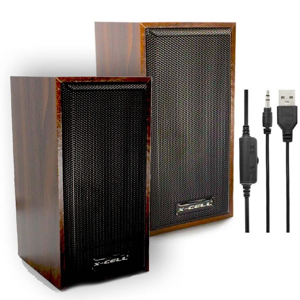 Caixa de Som Multimidia USB P2 10W RMS Madeira Linda Marrom
