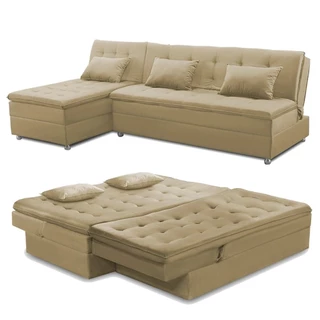 Sofá Cama King 5 Lugares 2,70m Alice Suede