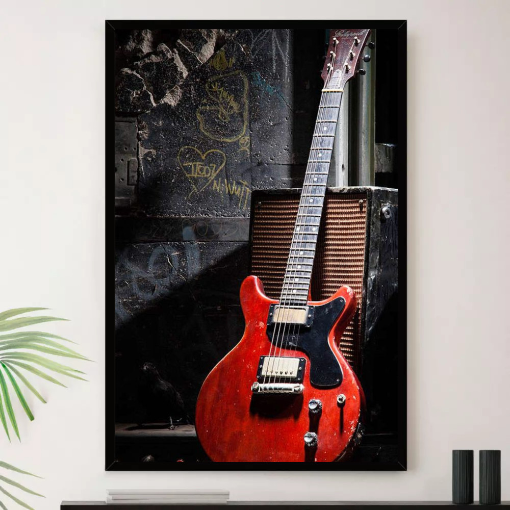 Quadro Guitarra Rock Marrom Show Decorativo A4 23x33cm | Shopee Brasil