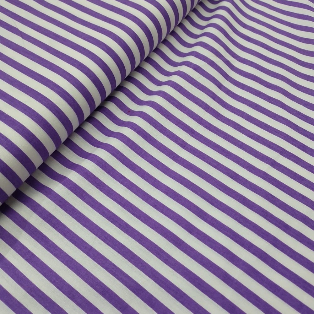 Tecido Tricoline Estampada Listra Roxa Cortes de 50cm x 1,40m ...
