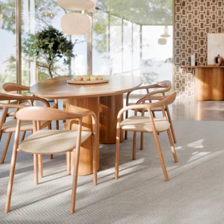 Mesa De Jantar Estilo Orgânico Laminado Cinamomo Ideal Para 6 Lugares Confortavel em Oferta na Shopee