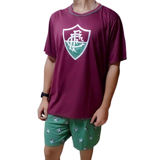 Pijama Masculino Curto Times Em Malha Verão Premium em Oferta na Shopee