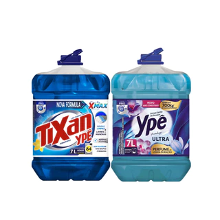 Kit Lava Roupas Tixan Ypê 7L + Amaciante Aconchego 7L Ypê