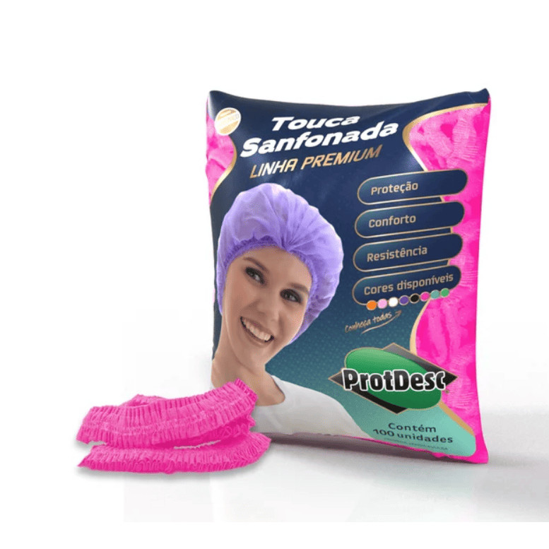 Touca Rosa Pink Protdesc Descartavel 100 Unidades | Shopee Brasil