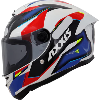 Capacete Axxis Hummer B Nighthawk E5 Branco Vermelho Azul