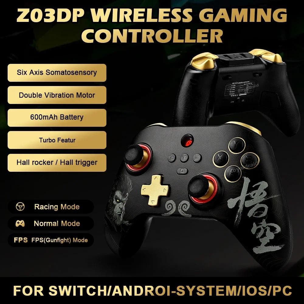 Z03DP Black Mith Wukong Gamepad 800Hz Sem Fio Dupla Vibração