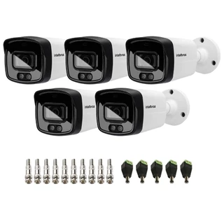 Kit 5 Câmeras Intelbras Bullet Multi HD VHD 3240 Full Color + IR Full HD 1080p 40 metros de Infravermelho com Conectores