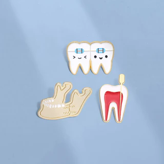 Bonito Dentista Dente Pino Broches Criativo Metal Médico Broche Pinos Lapela Emblemas Jóias Presentes Para Amigos