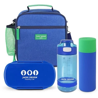 Lancheira Térmica e Pote p/ Lanche 450 com Garrafa 550ml e Porta Acessórios Multiuso