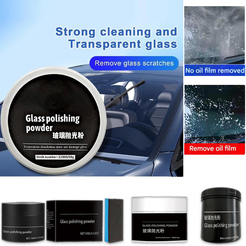 Pó Polonês de Vidro Arranhões De Vidro Pó Para Janela De Carro 80g Reparo Automotivo Melhorar A Clareza Da Visão 