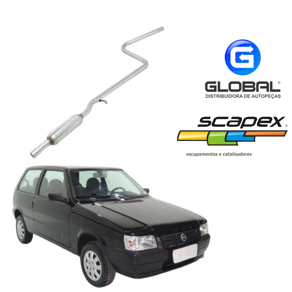 Escapamento Silencioso Intermediario Fiat Uno 1.0 8V G1 2006 - 2008 ...