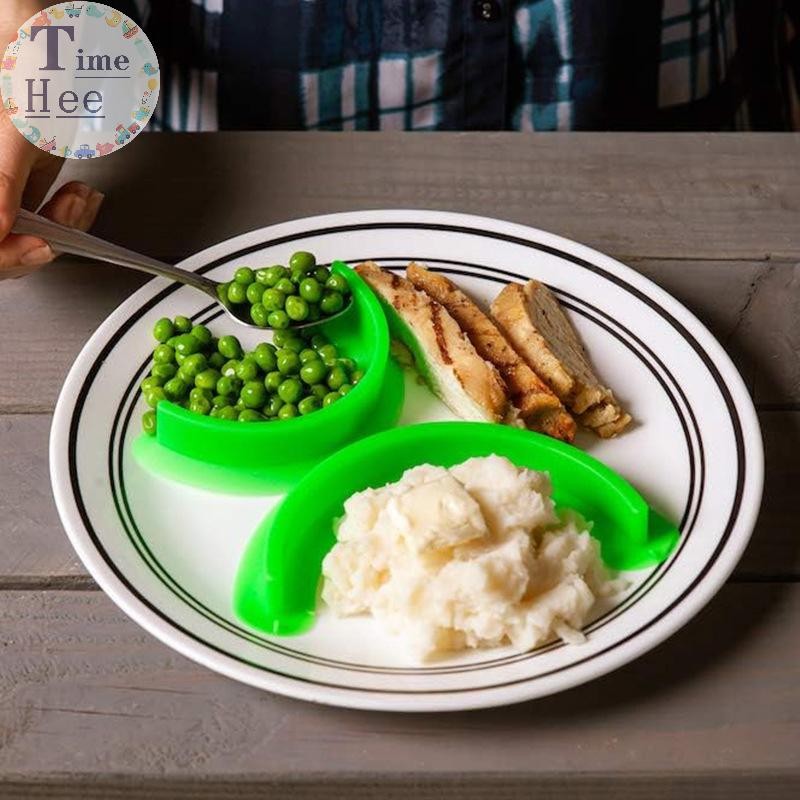 TimeHee Food Cubby Plate Divider Clear 2 Pack Silicone Separator Strip ...
