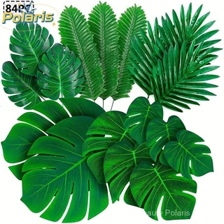 84pc Folhas de Palma Artificial Tropical Luou Decoração da Mesa para Festa de Casamento e Temática