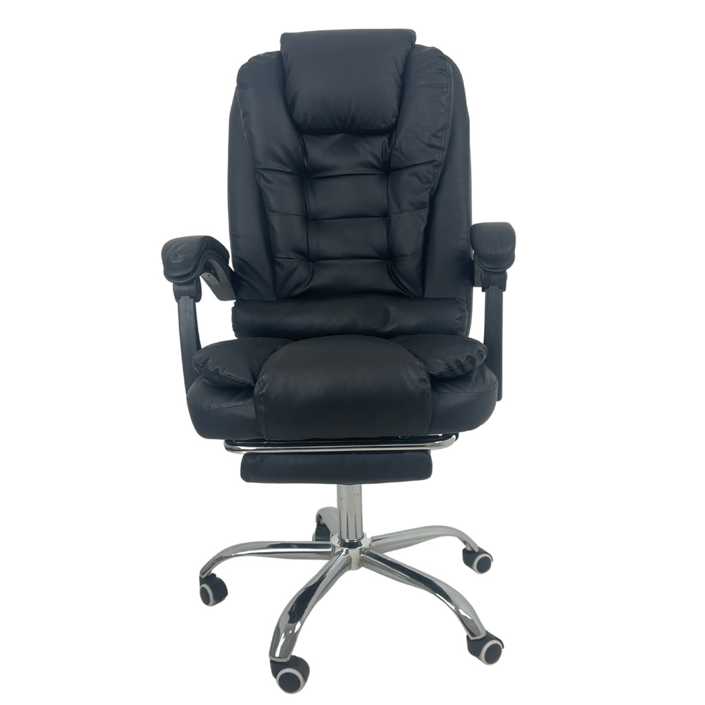 Cadeira de Escritório Presidente Soft Ergonômica Apoio Para Pés Preto