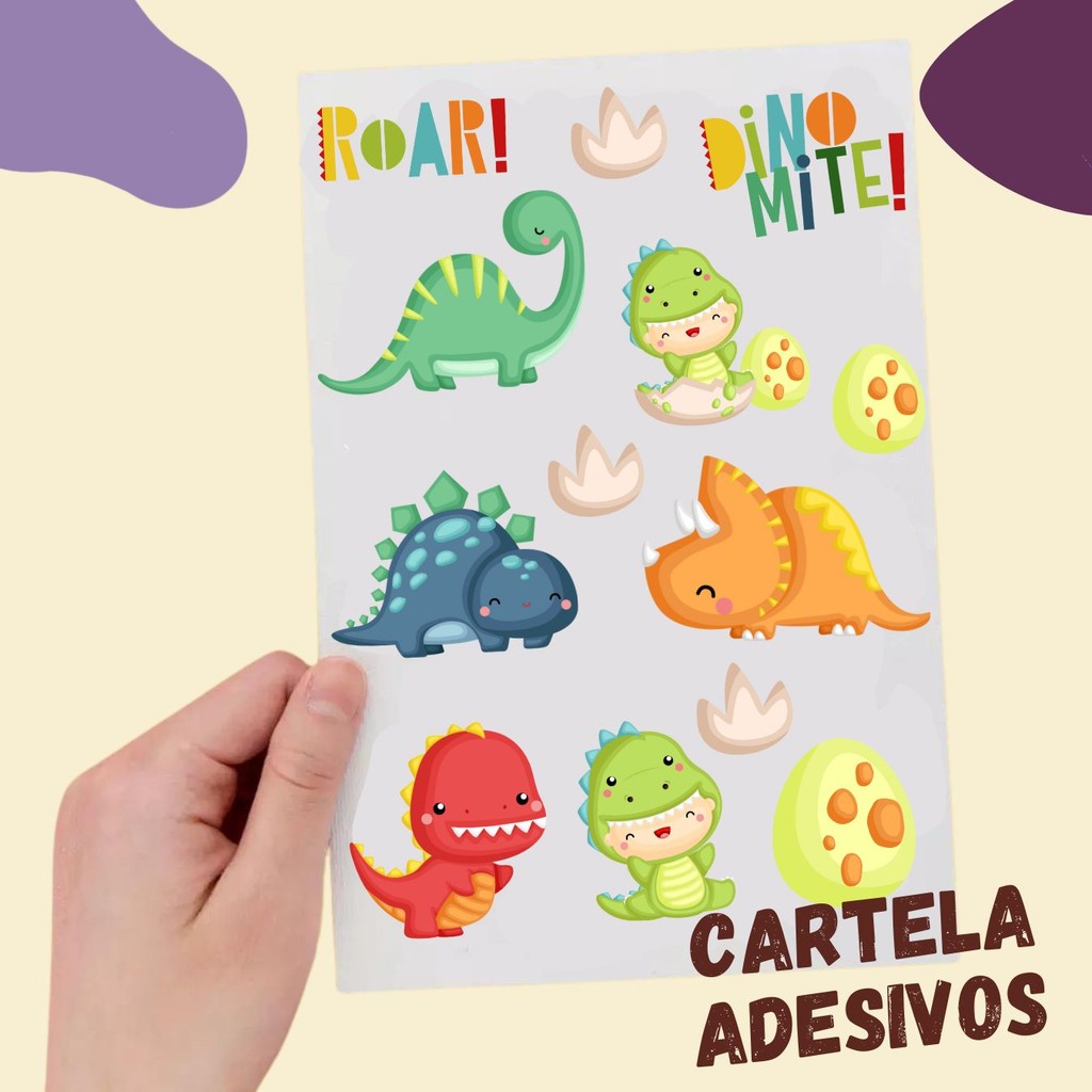 30 CARTELAS DE ADESIVO DINO BABY DINOSSAURO FESTA FIGURINHA FIGURINHAS ...