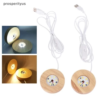 [prosperityus] Base De Exibição De Luz LED De Madeira Lâmpada Noturna Display Bola De Cristal Luminosa [BR]