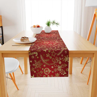 Caminho De Mesa Decorativo Natalino 150x40cm 100% Poliéster Festas Natal Varias Cores