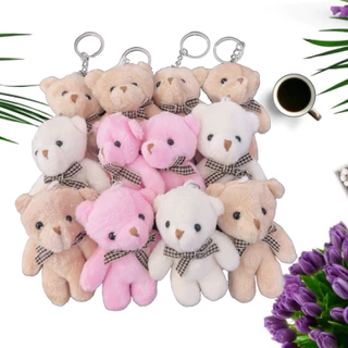 kit 12 UN Chaveiros Mini Tedy com Pingente Ursinho Urso de Pelúcia Pequeno 7cm em Oferta na Shopee