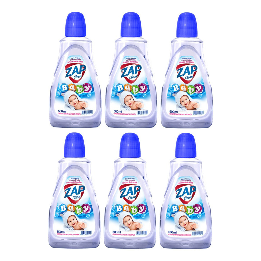 Kit C/ 6un Lava Roupas Zap Clean 500ml | Shopee Brasil