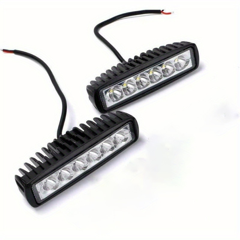 Farol de Milha Automotivo Super Led Barra Auxiliar Retangular Branco 6 Leds 18w