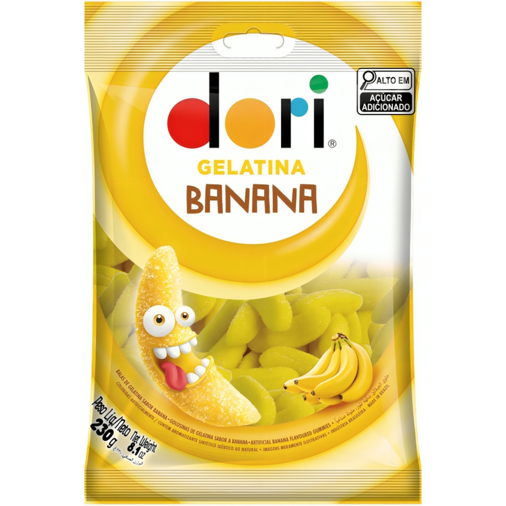 Bala de Gelatina Banana Dori - Pacote 230g