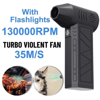 130000RPM TMini Turbo Jet Fan Poderosa Velocidade Do Vento 35 M/s Ventilador De Jato De Alta Potência , Com Lanternas So