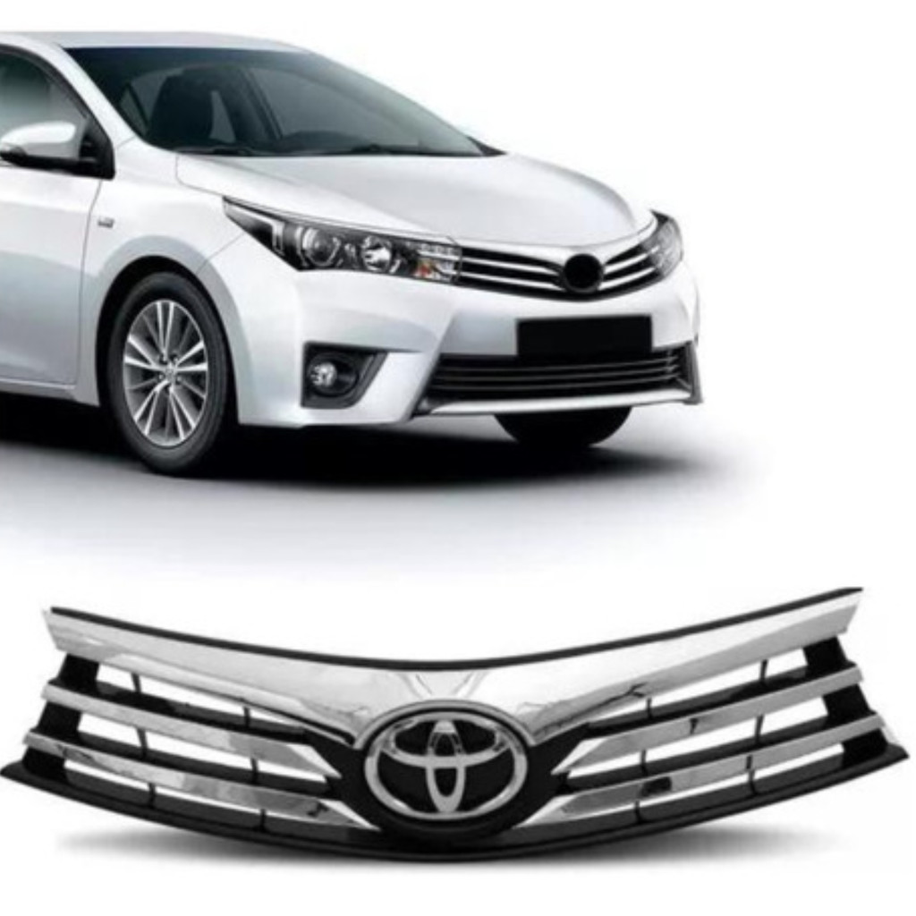 Grade Toyota Corolla 2015 2016 2017 Com Friso Cromado e Emblema ...