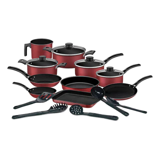 Jogo De Panelas 10 peças Tramontina Turim Antiaderente E 5 Utensílíos em Oferta na Shopee