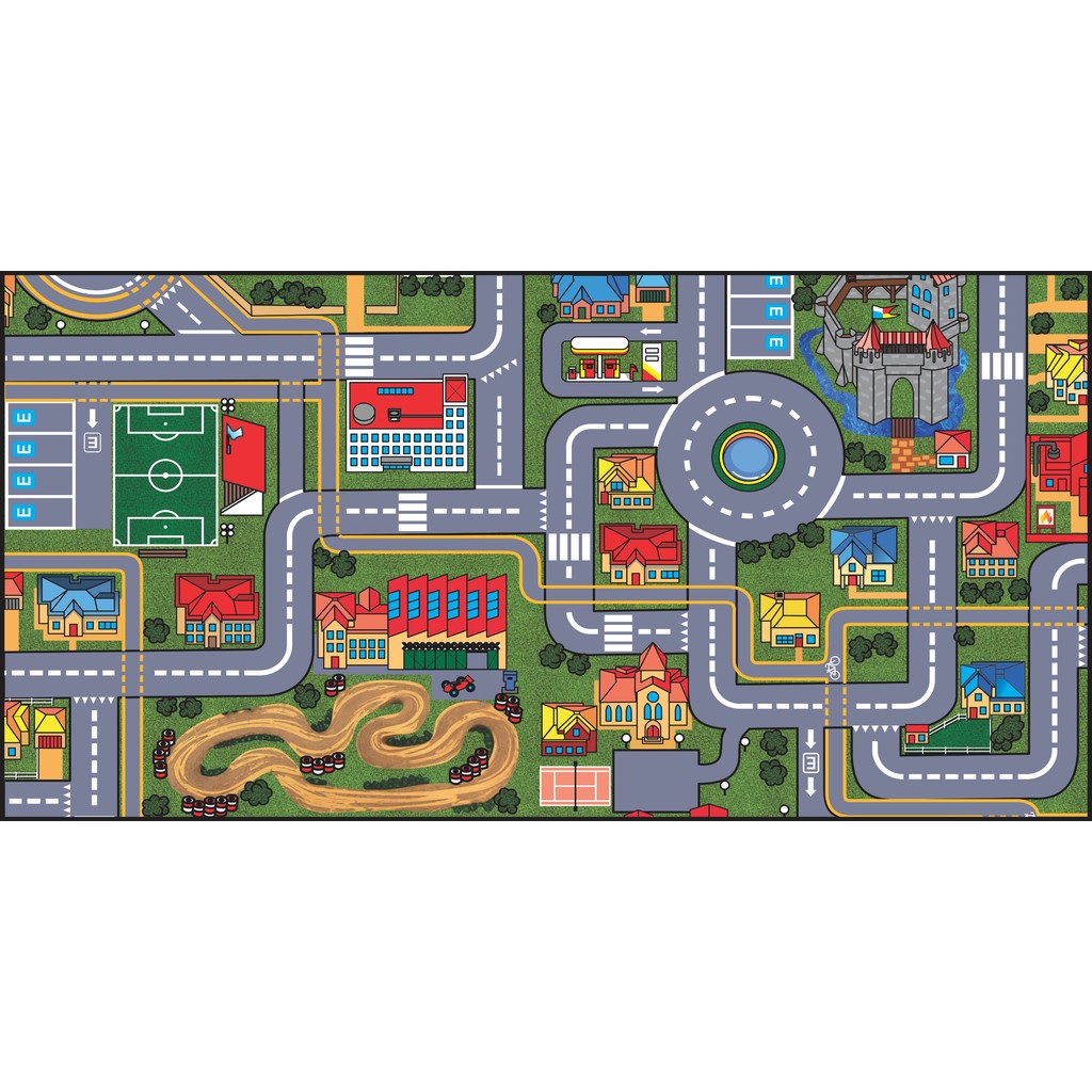 Tapete Infantil Criança Grande Pista Carrinho Hot 200x100cm