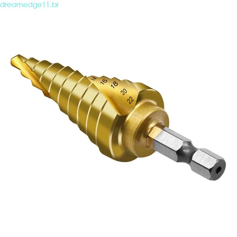 dreamedge11 Conjunto Brocas Passo Para Titânio Revestido Velocidade Aço Cone Corte Perfuração Furo Chapa Met