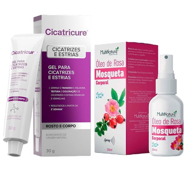 Kit Óleo Vegetal de Rosa Mosqueta Puro Clareador 30ml + Gel para ...