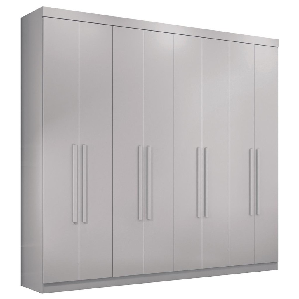 Guarda Roupa Casal 8 Portas 4 Gavetas Paris Branco