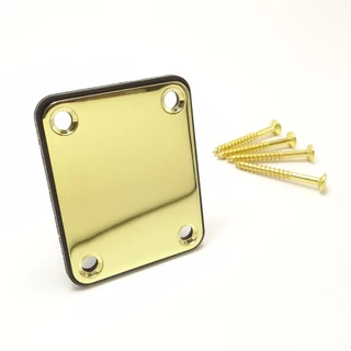 Kit Neck Plate Braço Guitarra Dourado COM Parafuso Elephant