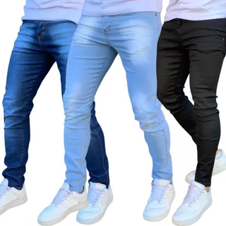 calças jeans masculina skinny  com elastano linha premium promoção NF