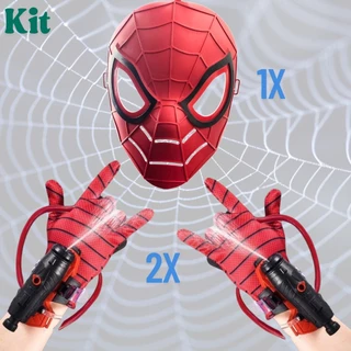 Kit Lança Agua Aranha: Máscara + 2x Luvas Lança água ou Máscara com 1x Luva ou 1x Luva – Brinquedo pistola dágua