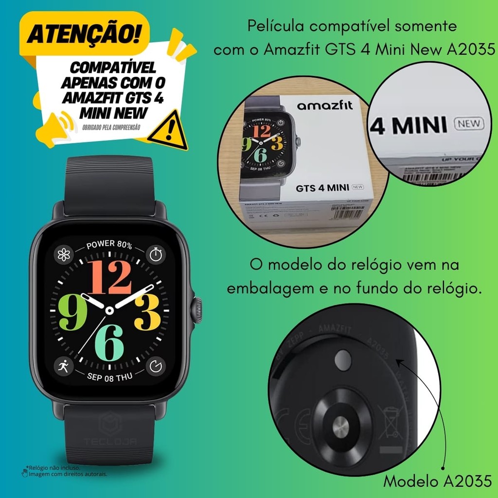 ToVioc 3 Pellicole In Vetro Temperato Per Amazfit GTS 4 Mini – Protezione 9H Anti-Graffio E Anti-Impronta