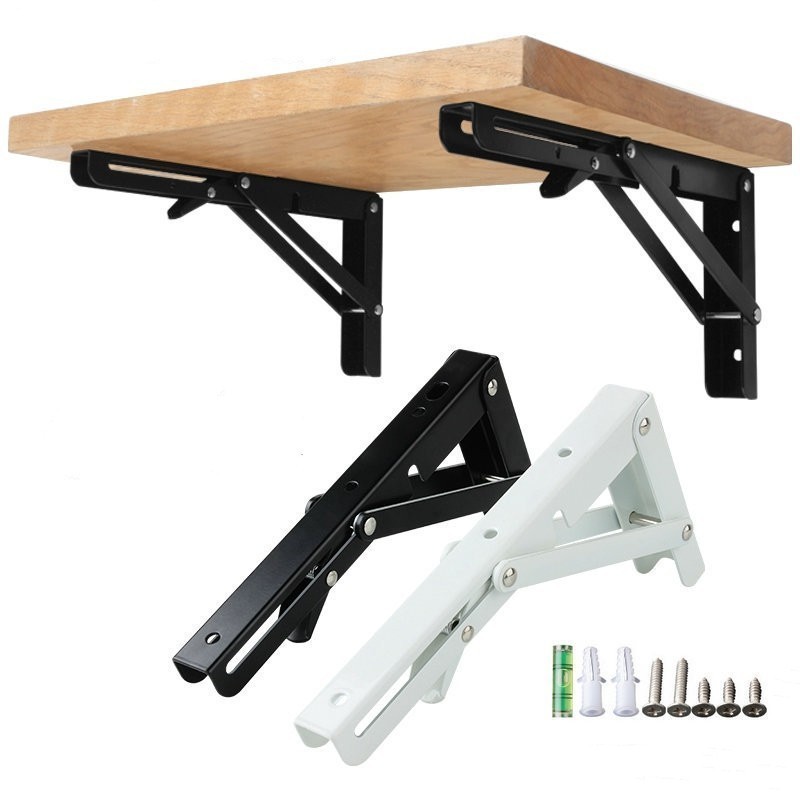 Kit Suportes Mão Francesa Retrátil Dobrável Cantoneiras Mesa Balcão 20cm 25cm 30cm 35cm 40cm ou 45cm