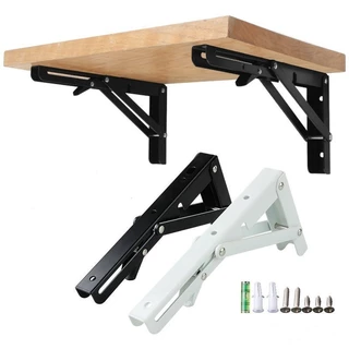 Kit Suportes Mão Francesa Retrátil Dobrável Cantoneiras Mesa Balcão 20cm 25cm 30cm 35cm 40cm ou 45cm