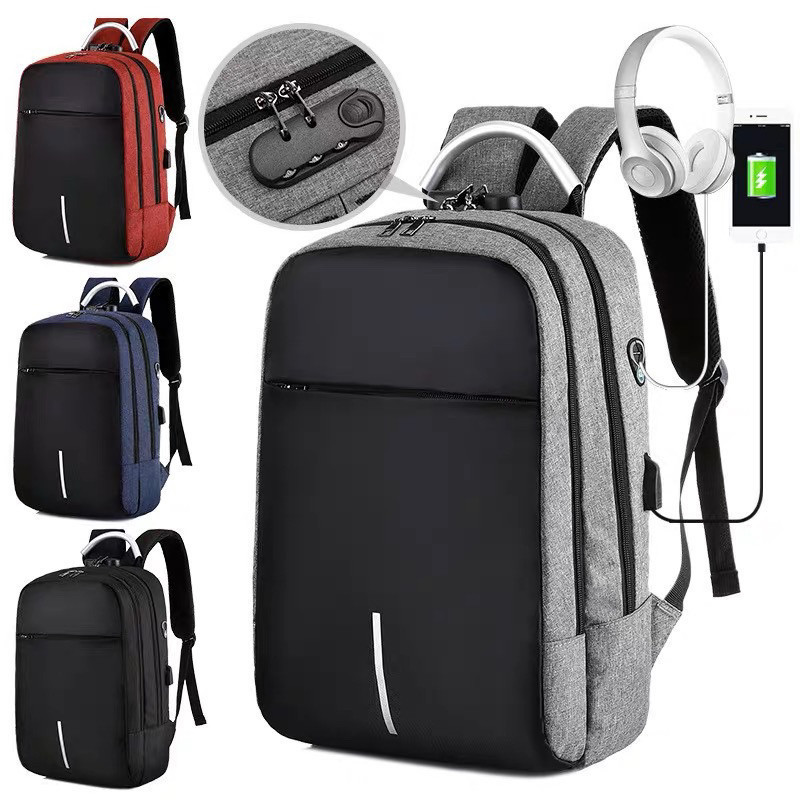 Mochila Unissex Impermeável Notebook 15.6 Anti-Roubo Com Trava De Senha E Carregamento Usb ming