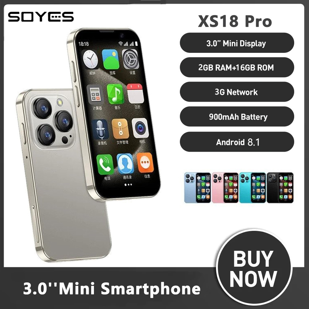 JoyZap Small Smartphone XS18pro Unlocked Mini Smartphone, 3.0' Display, 900mAh Battery, Ultra Slim Body, 5 Megapixel Camera, Best Gift for Kids!(Gold