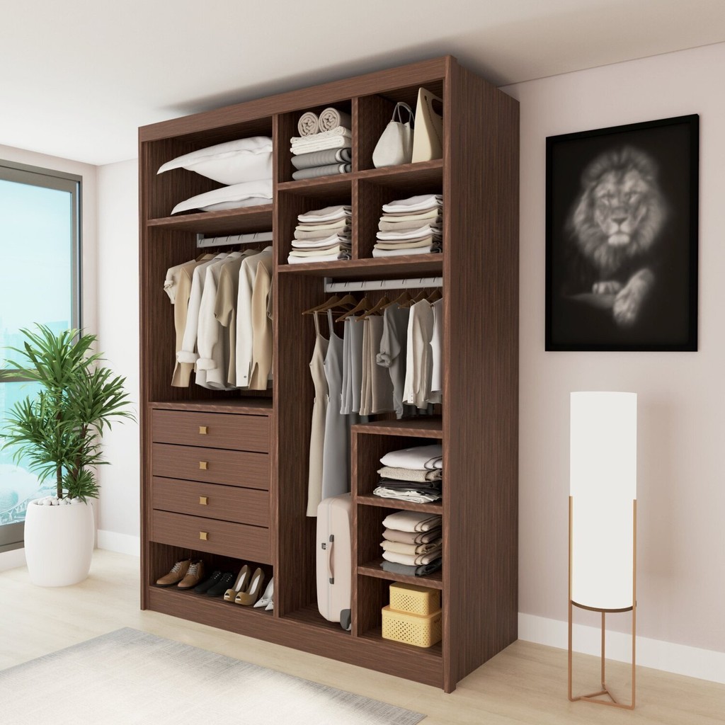 Closet Casal sem Portas 4 Gavetas Eloá | Shopee Brasil