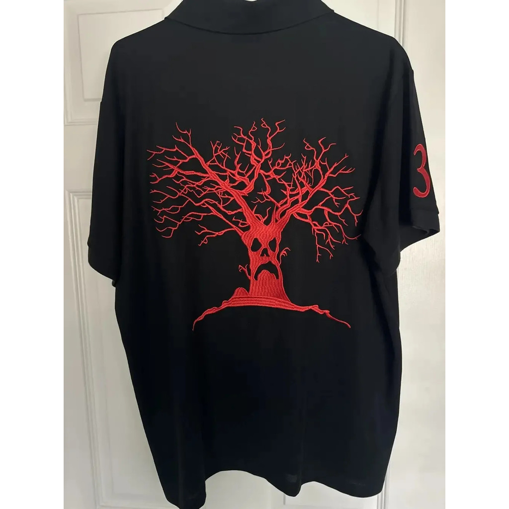 Camisa Polo Assombrada Mound América Retro Rua Hip Hop De Manga