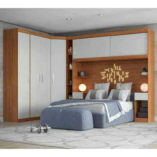 Guarda Roupa de Canto Modulado Casal Genova Freijo Off White Batrol