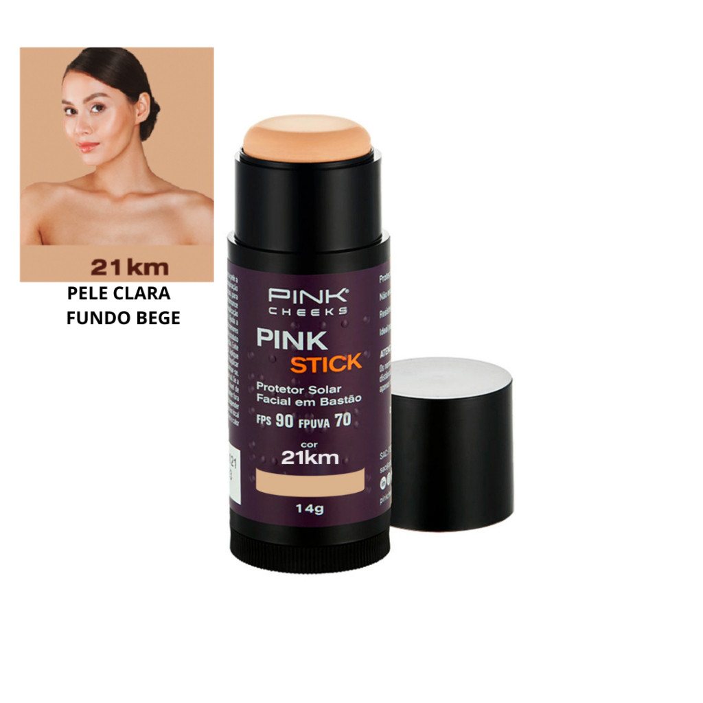 Protetor Solar com Cor FPS90 FPUVA70 em Bastão Pink Cheeks Original ...