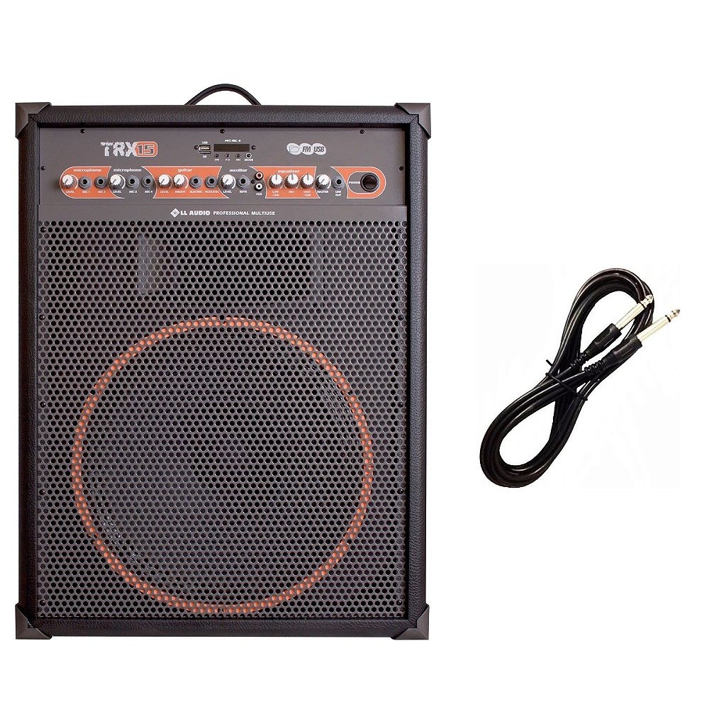 Caixa de som Amplificada Multiuso TRX15 – 120 W RMS CABO P10