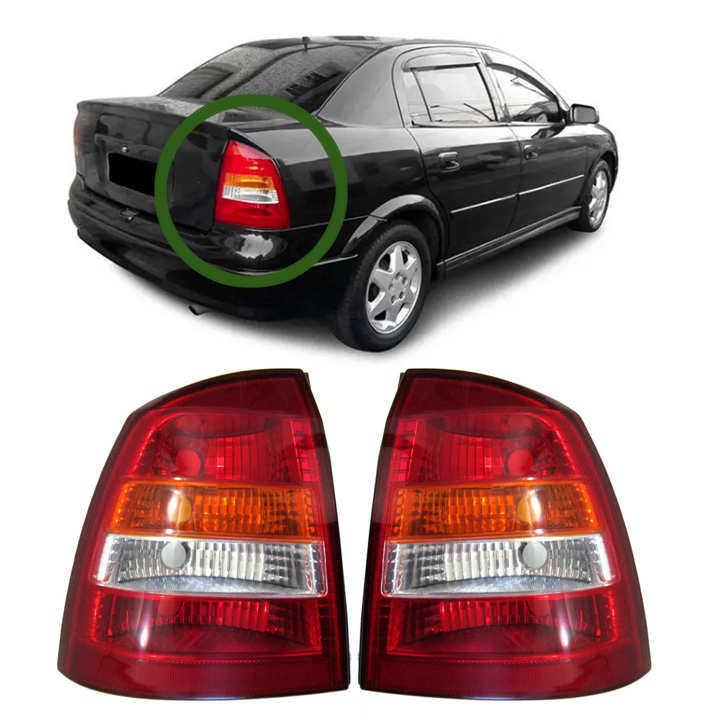 Par Lanterna Traseira GM Astra Sedan 1999 2000 2001 2002 Tricolor ...