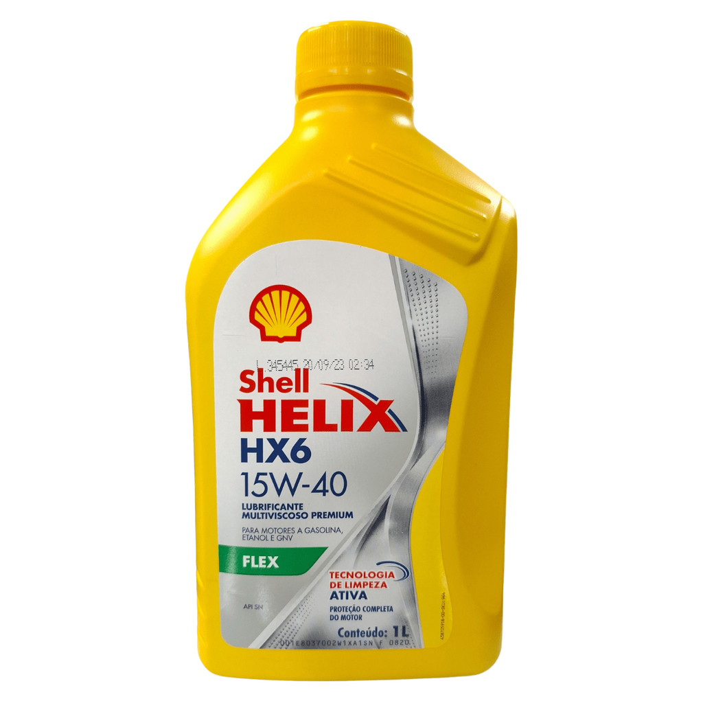 Óleo de Motor Shell Helix HX6 15W-40 API SN Flex Semissintético Premium ...