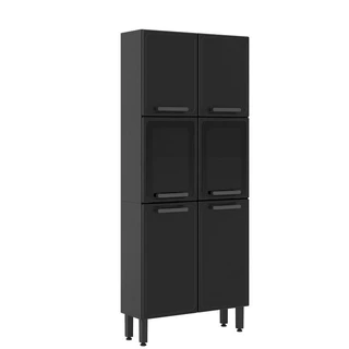 Paneleiro Duplo com porta de Vidro Estilo 100% Aço Grafite em Oferta na Shopee