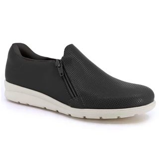 Tênis Feminino Usaflex Slip On Zíper Couro Preto MM1801001 em Oferta na Shopee